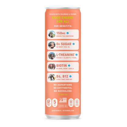 GORGIE Energy Drink Energy Drink - Sparkling Peach Tea