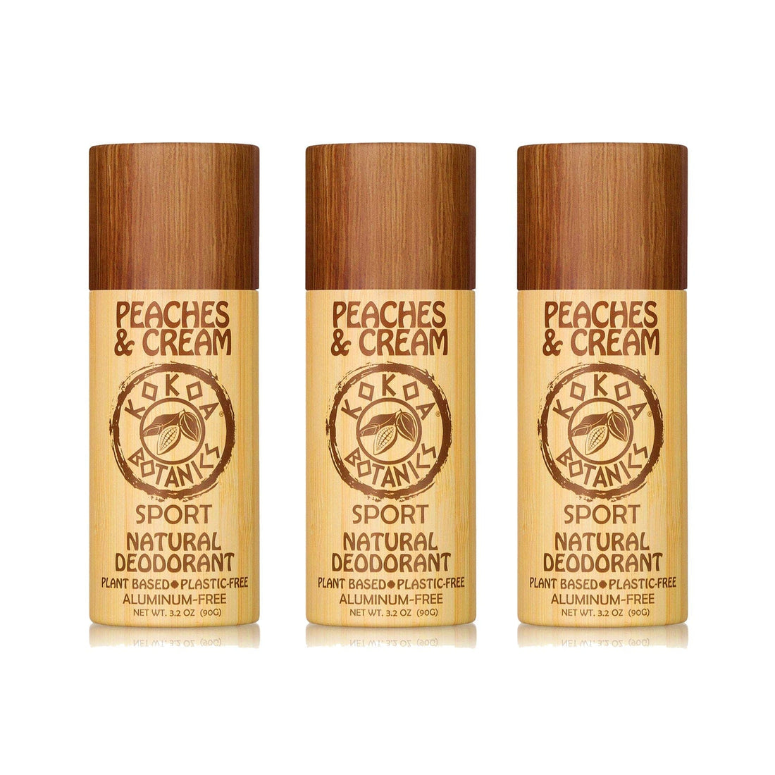 KOKOA BOTANICS natural deodorant 3 Pack Peaches and Cream - Natural Deodorant - Organic 3.2 oz