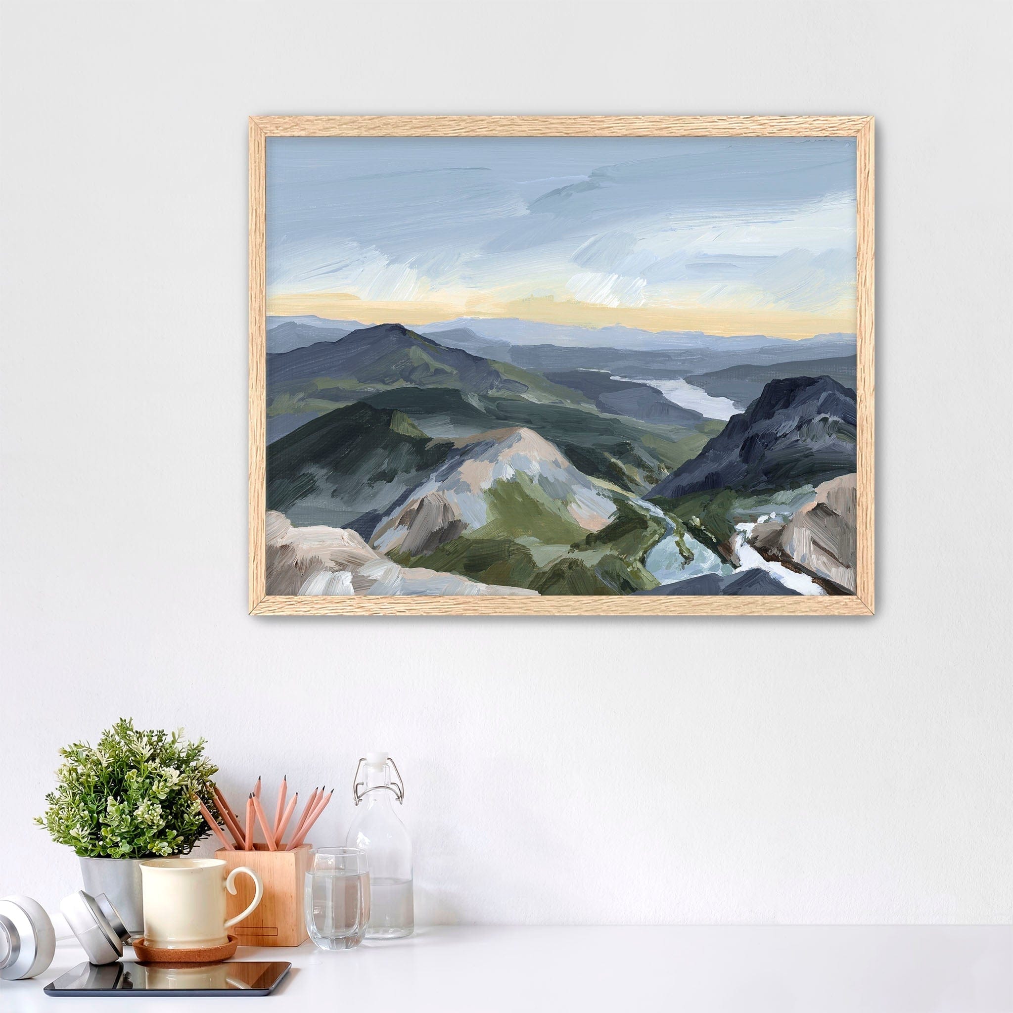 Katie Garrison Art Print Paper Print / 5x7 in / Oak Frame "Peaks and Valleys II" Art Print
