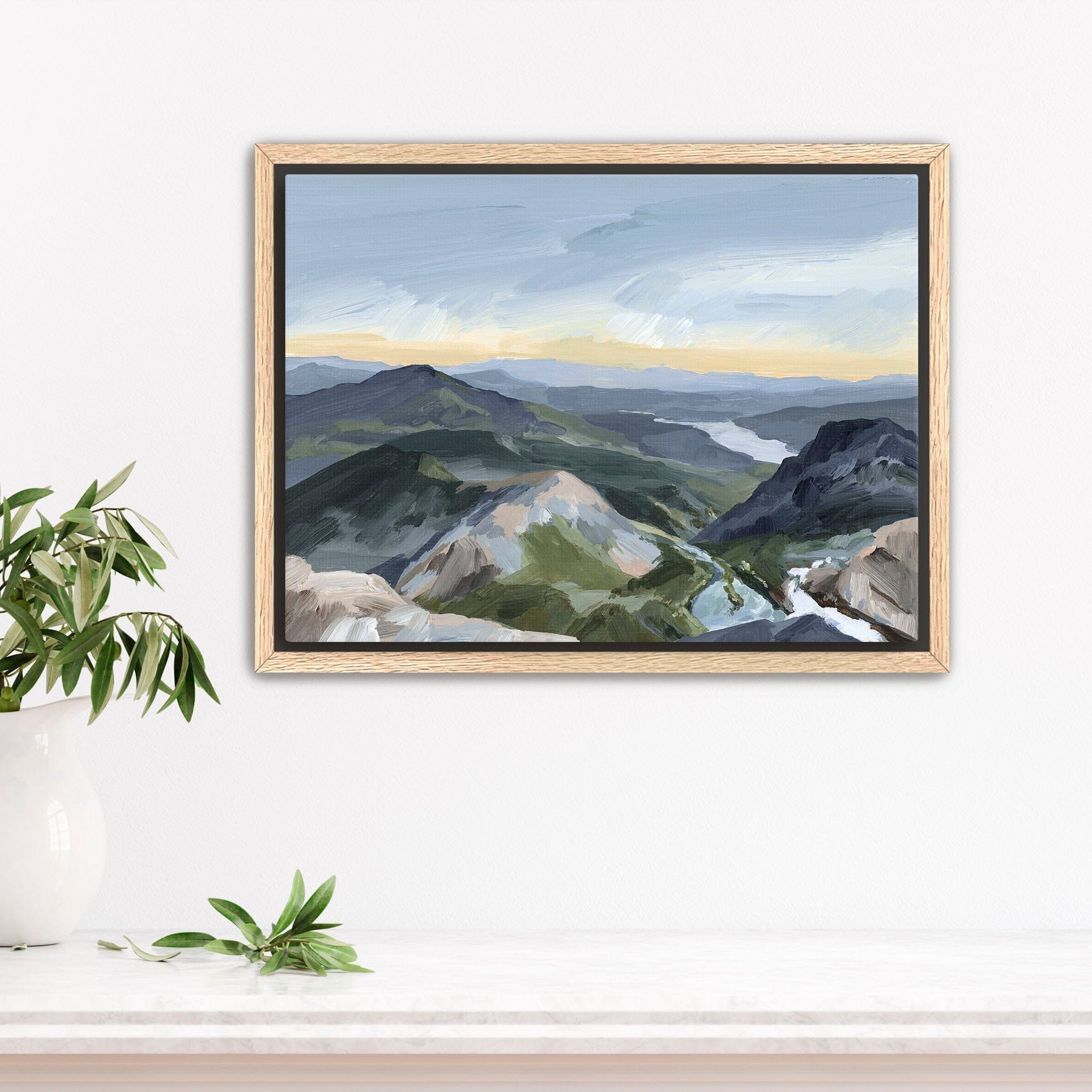 Katie Garrison Art Print Stretched Canvas / 8x10 in / Oak Frame "Peaks and Valleys II" Art Print
