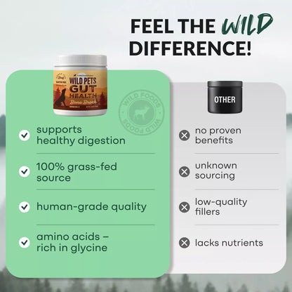 Wild Foods Pets For Dogs | Bone Broth Powder - Canine Gut &amp; Immune Support