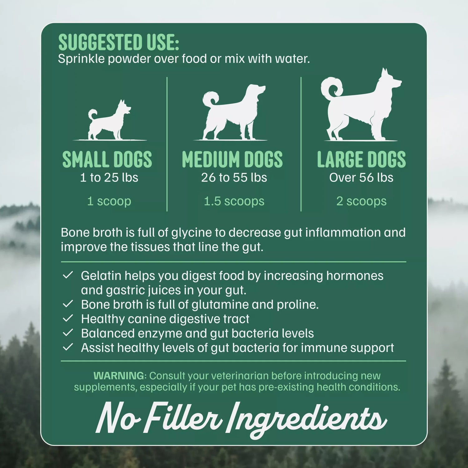 Wild Foods Pets For Dogs | Bone Broth Powder - Canine Gut &amp; Immune Support