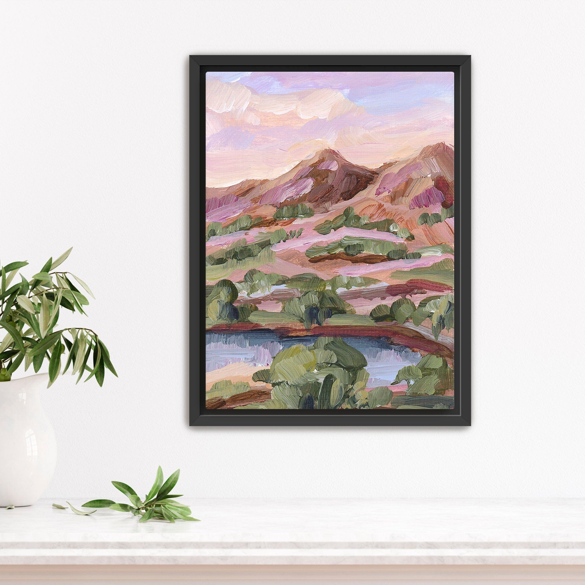 Katie Garrison Art Print Stretched Canvas / 8x10 in / Black Frame "Phoenix Sunset" Art Print