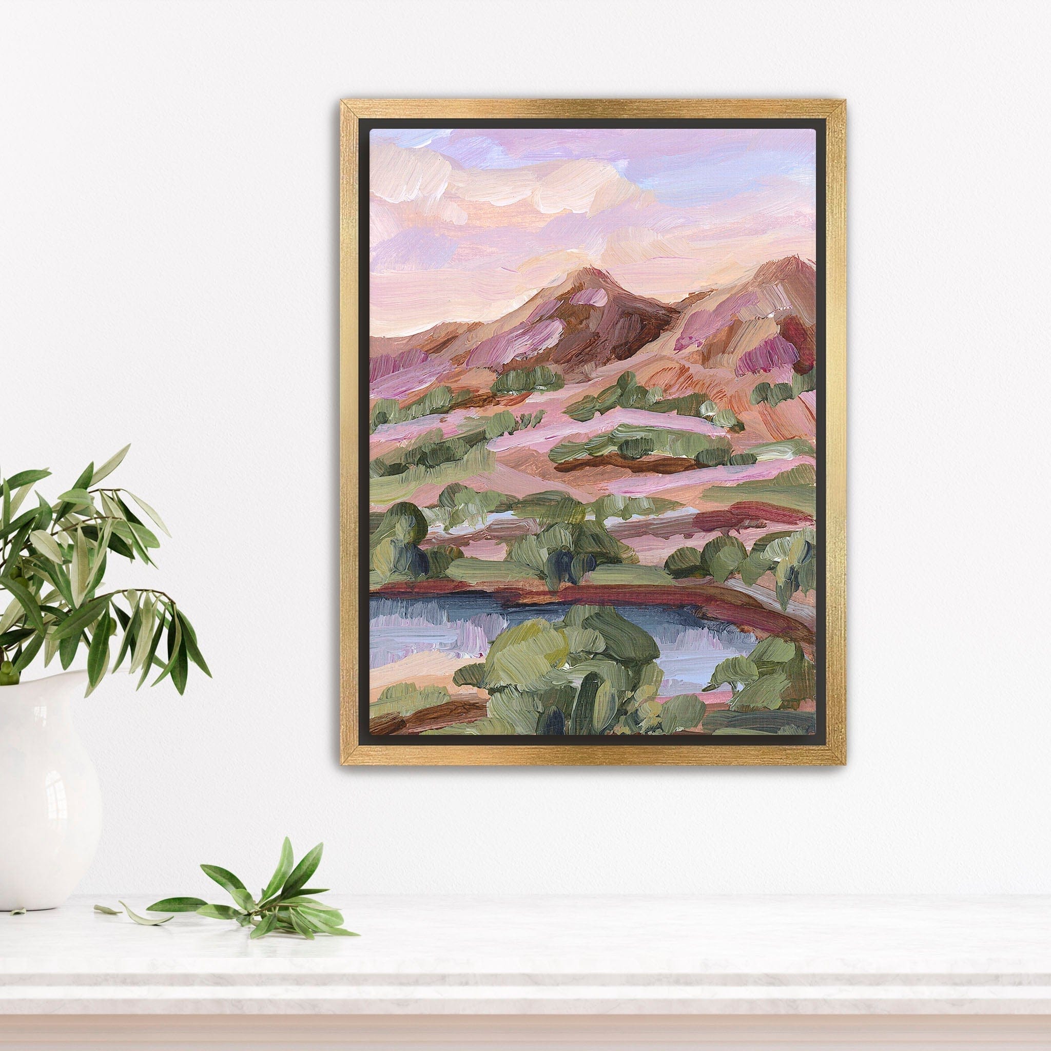 Katie Garrison Art Print Stretched Canvas / 8x10 in / Gold Frame "Phoenix Sunset" Art Print