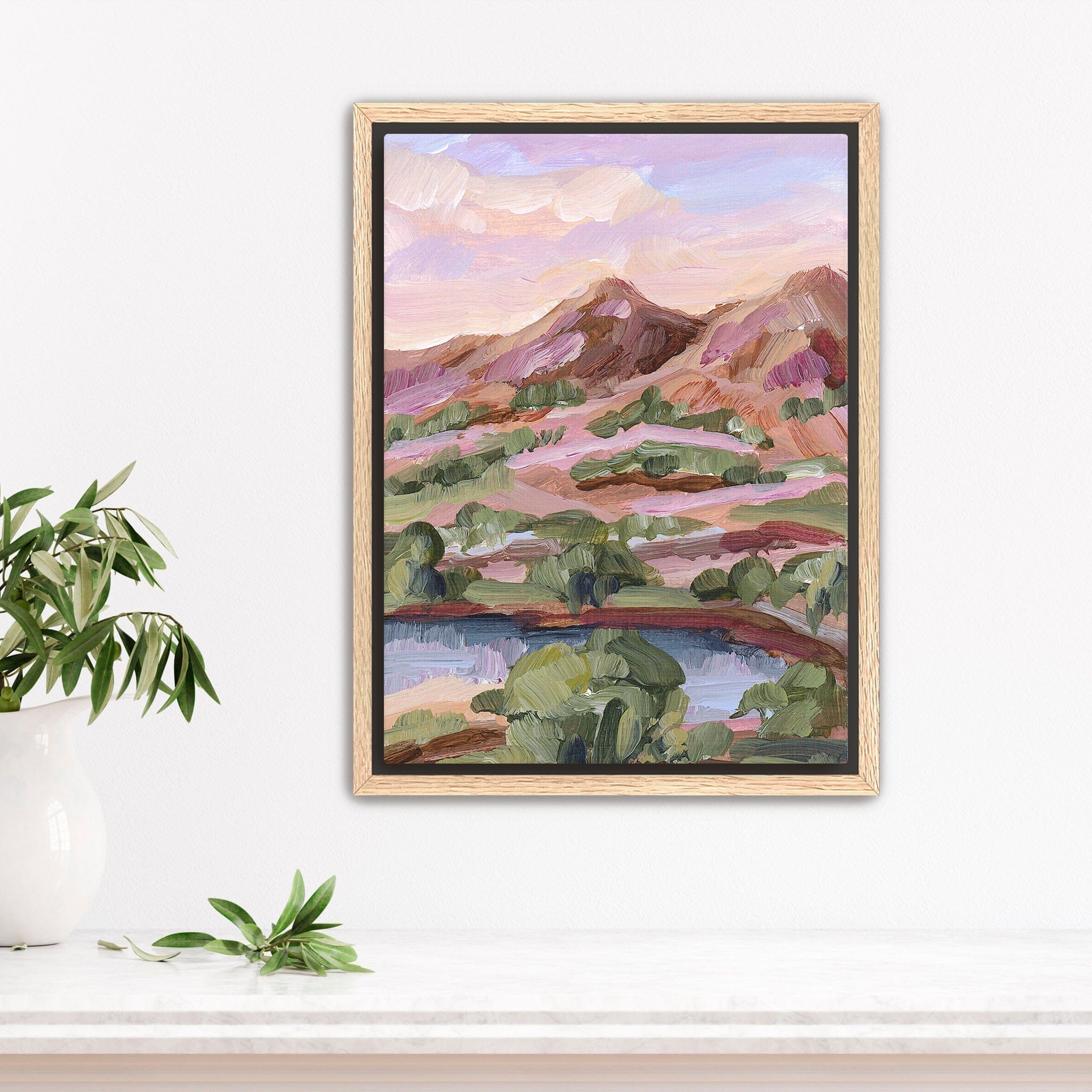 Katie Garrison Art Print Stretched Canvas / 8x10 in / Oak Frame "Phoenix Sunset" Art Print