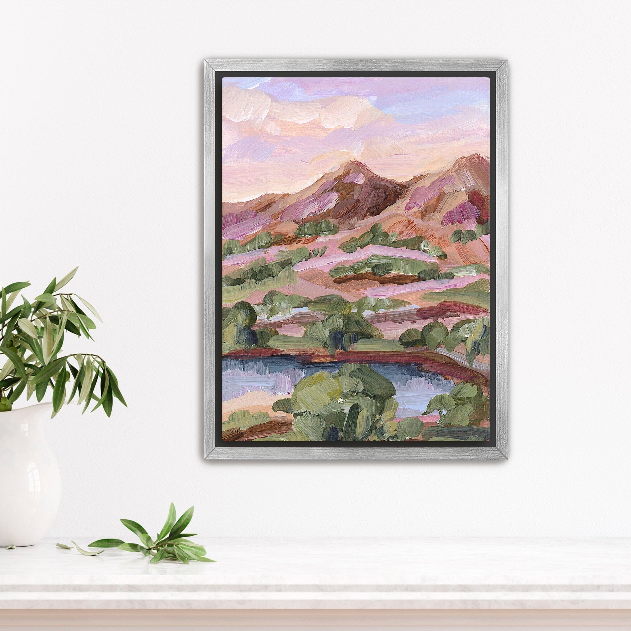 Katie Garrison Art Print Stretched Canvas / 8x10 in / Silver Frame "Phoenix Sunset" Art Print