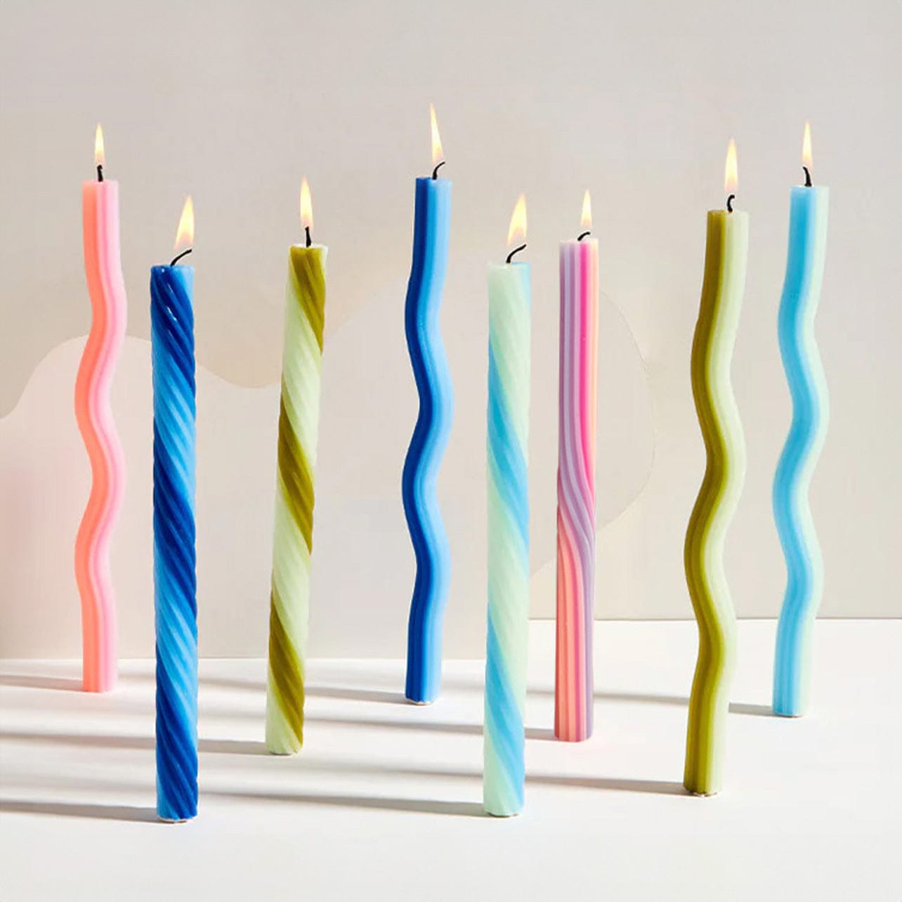 54Celsius Wiggle, Rope &amp; Pivot Candles Wiggle Candles - Blue (2 pack)