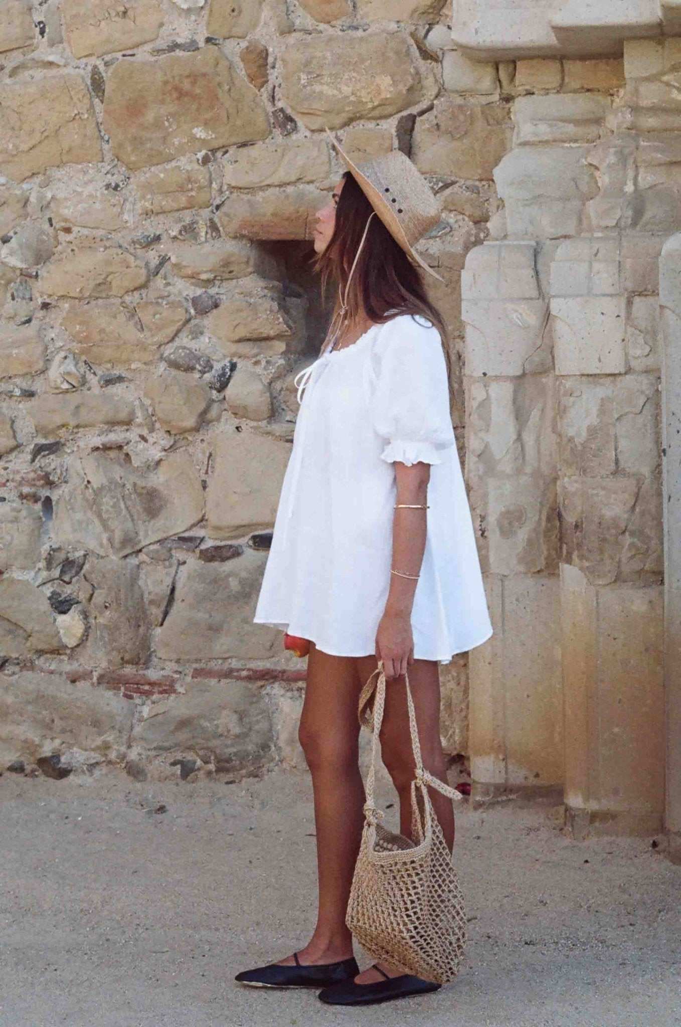 Portofino Dress - White Linen