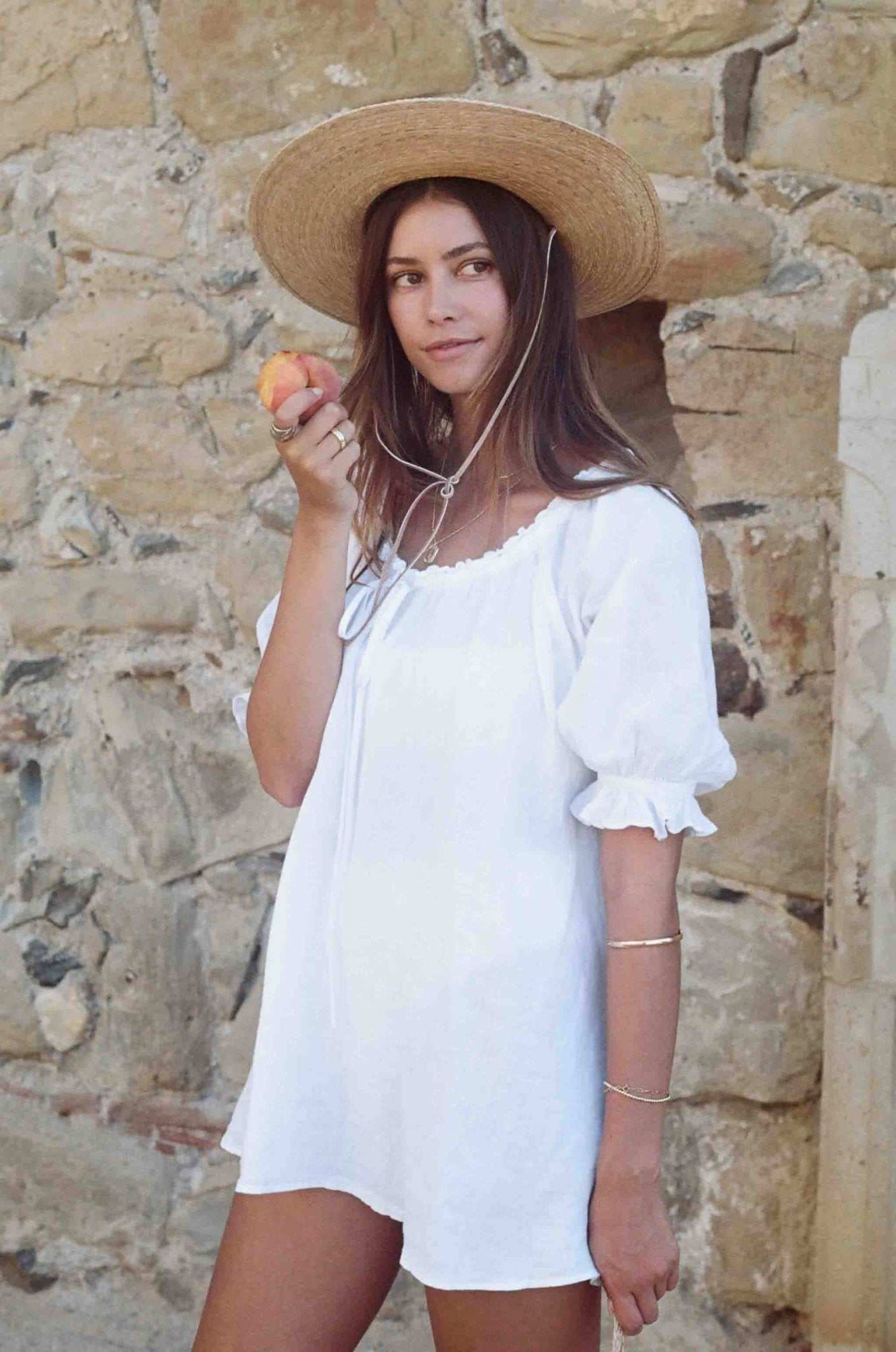Portofino Dress - White Linen