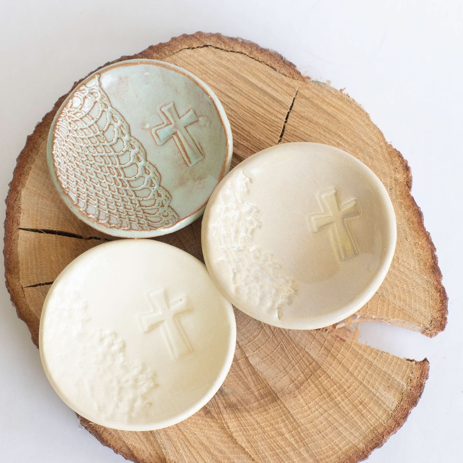 prodigalpottery Ceramic Cross Ring Dish Without Gold