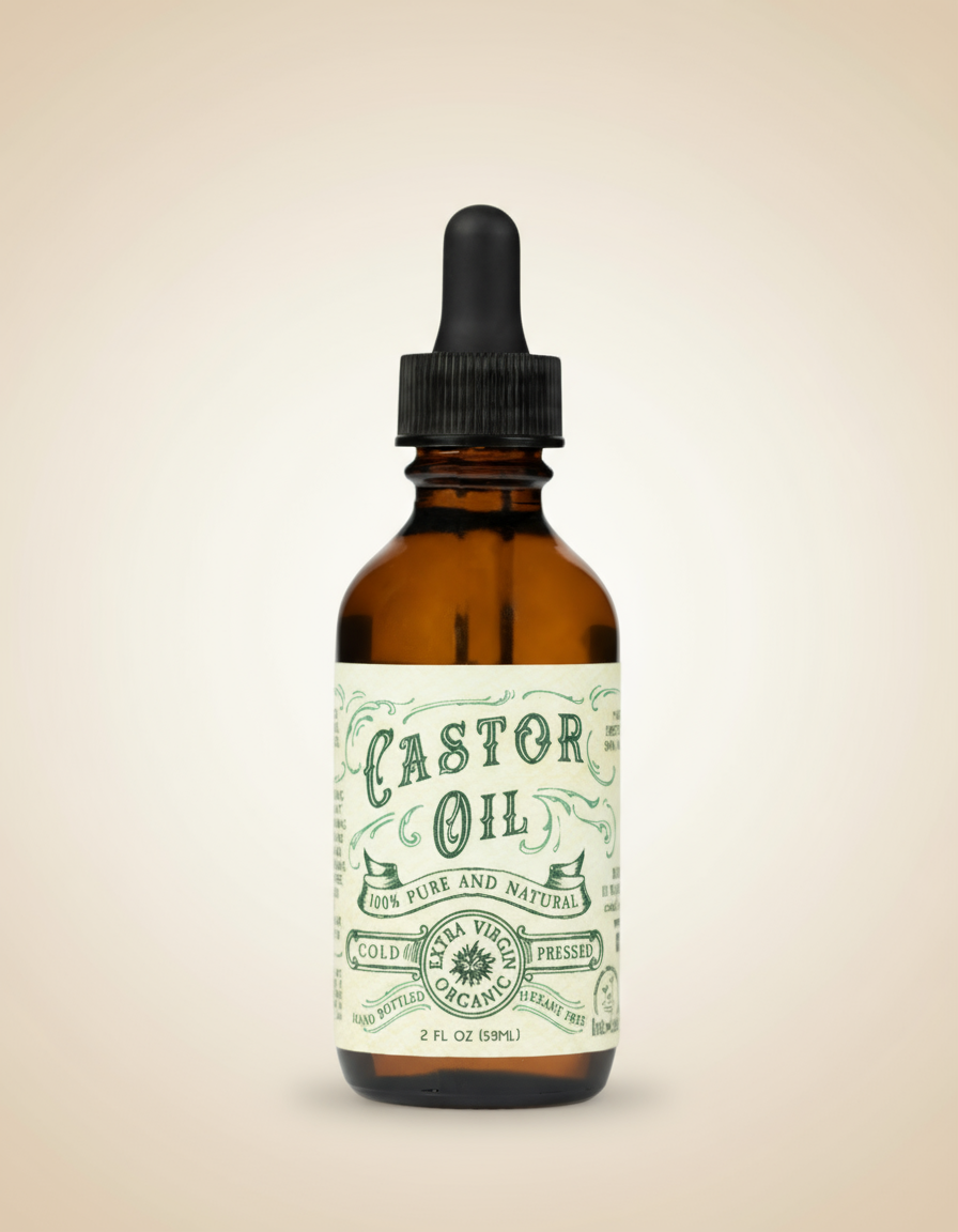 Organic Cold Pressed Hexane Free Castor Oil 2 oz - My American Goods