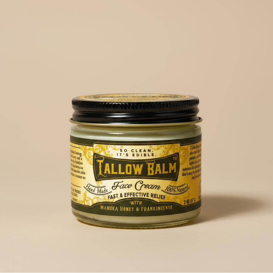 Tallow Face Cream with Manuka Honey &amp; Castor Oil - My American Goods