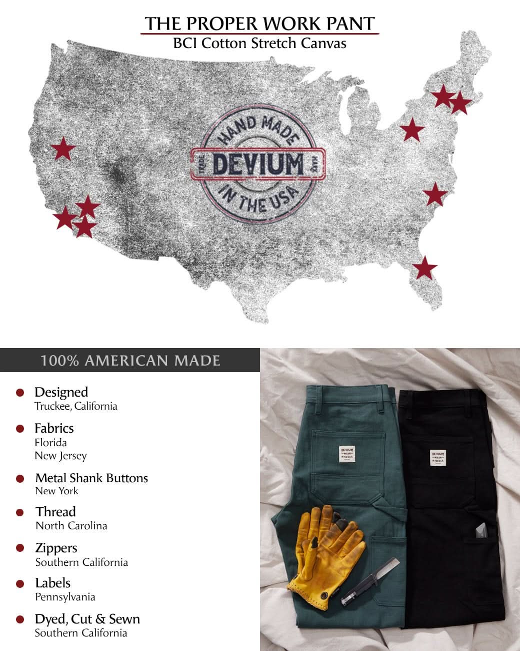 Devium Bottoms Proper Canvas Work Pant