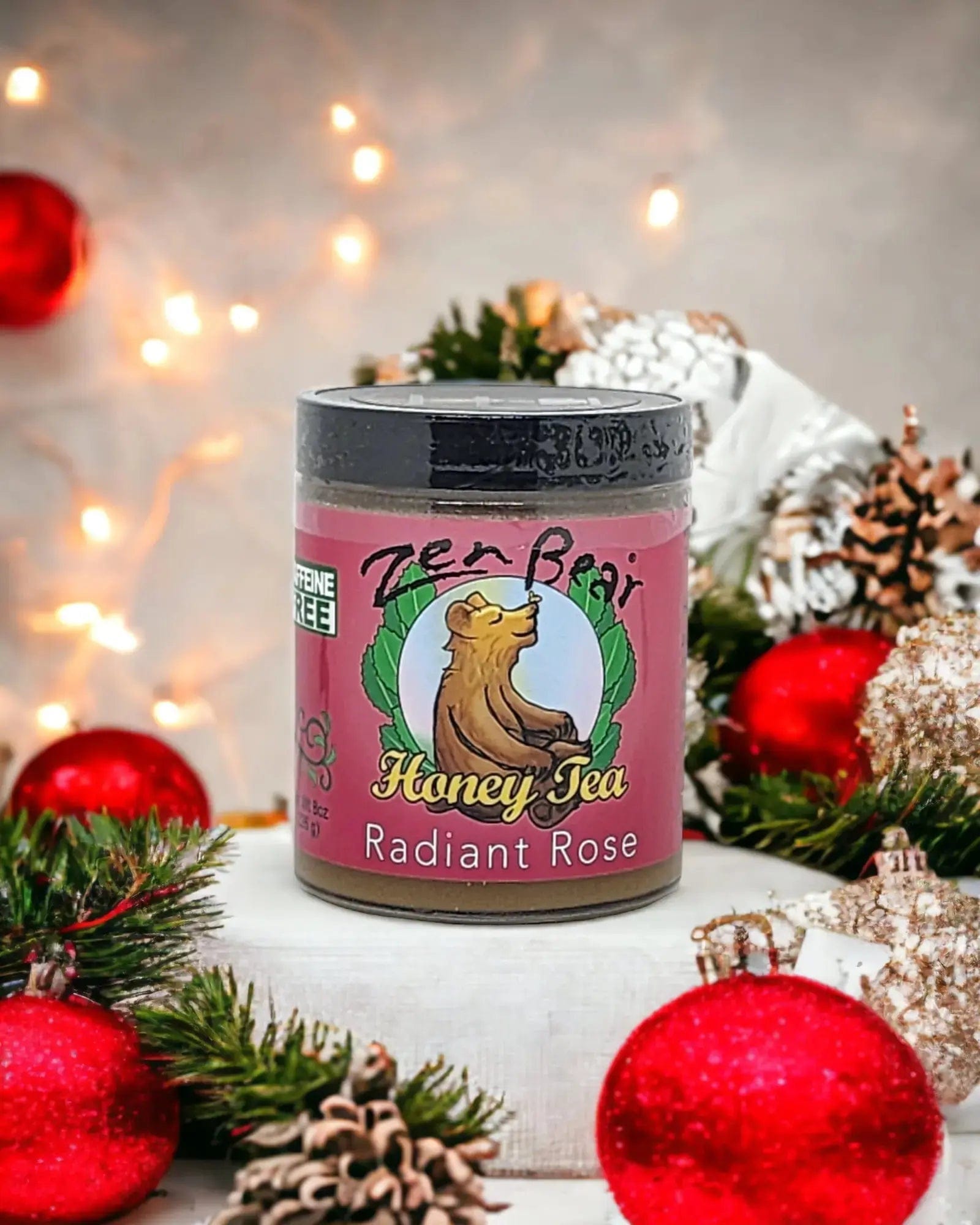 Zenbear Honey Tea simple Radiant Rose Honey Tea – Organic Rose Hip &amp; Hibiscus Blend for Glow &amp; Calm (10 oz)