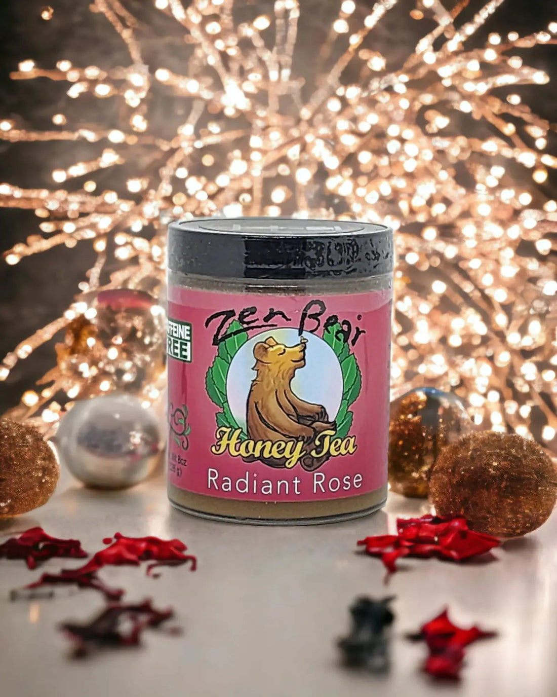 Radiant Rose Honey Tea – Organic Rose Hip &amp; Hibiscus Blend for Glow &amp; Calm (10 oz)