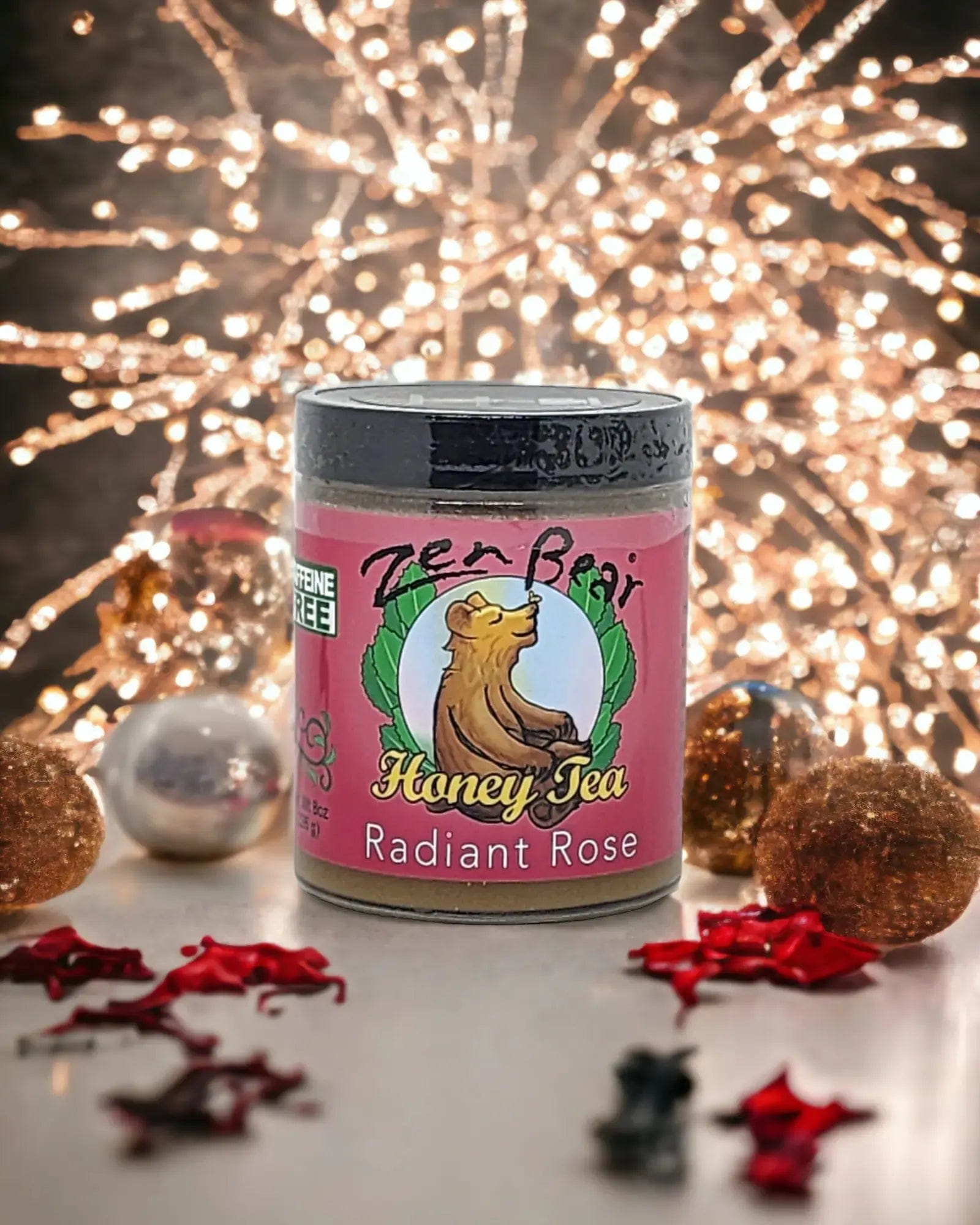Zenbear Honey Tea simple Radiant Rose Honey Tea – Organic Rose Hip &amp; Hibiscus Blend for Glow &amp; Calm (10 oz)
