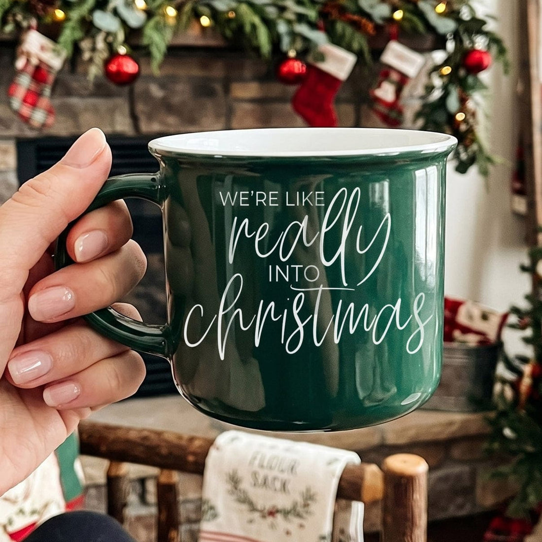 Gia Roma Coffee Mug Green Really into Christmas Mug