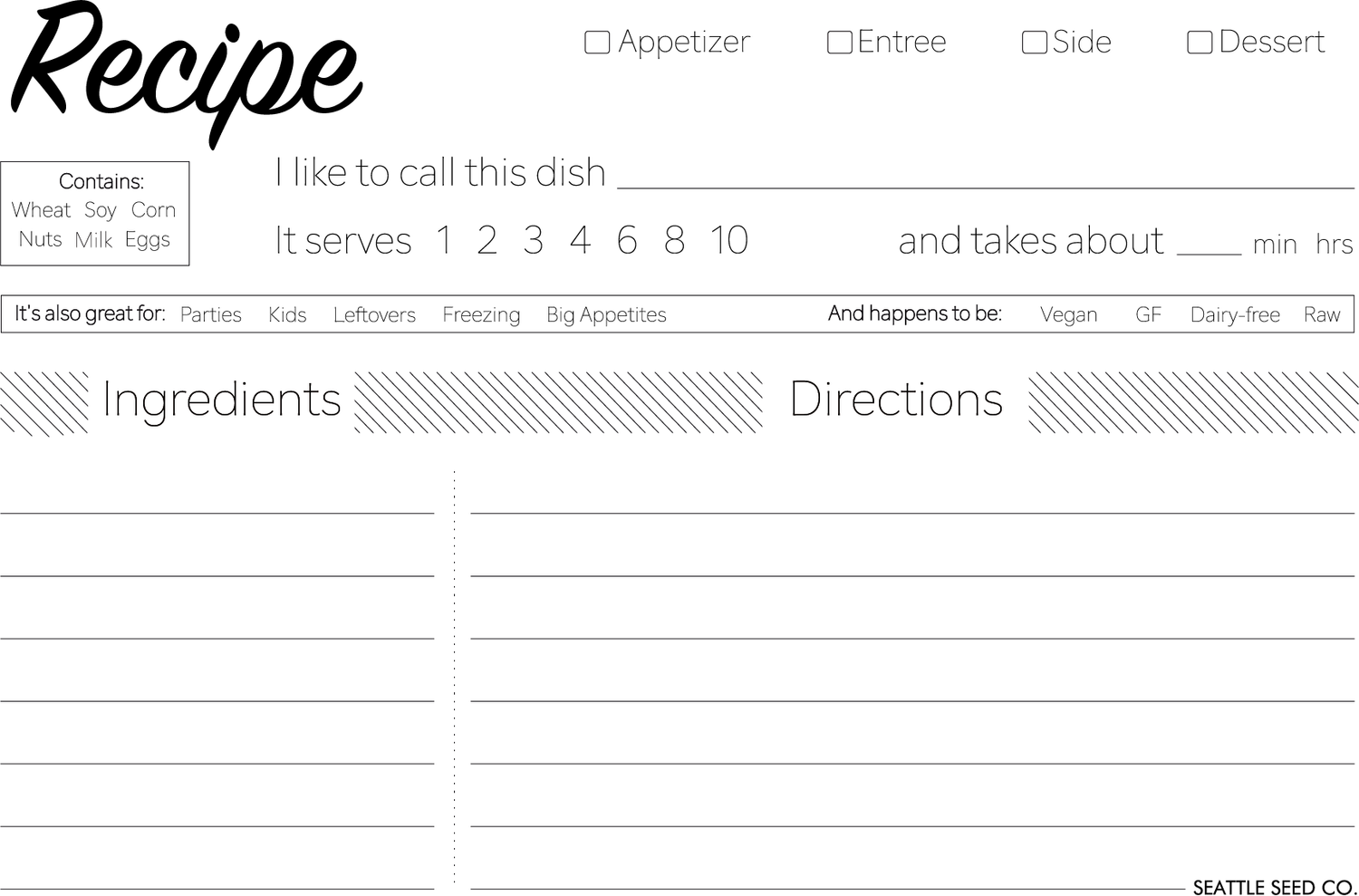 Modern Recipe Cards