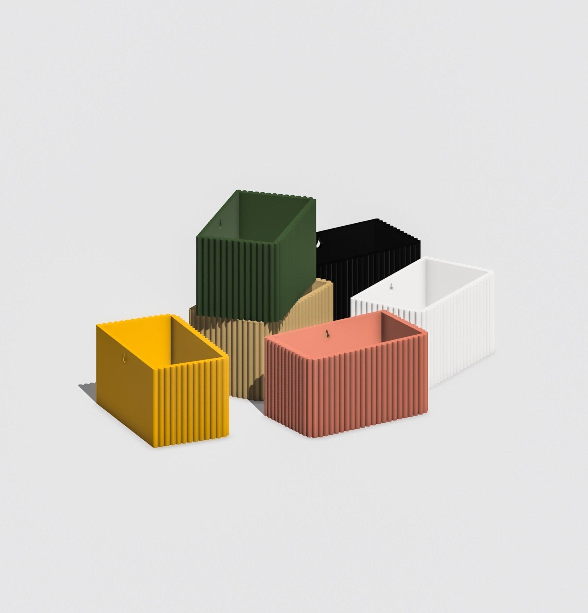 Rosebud HomeGoods Wall Planter Ribbed Wall Planter, Rectangle