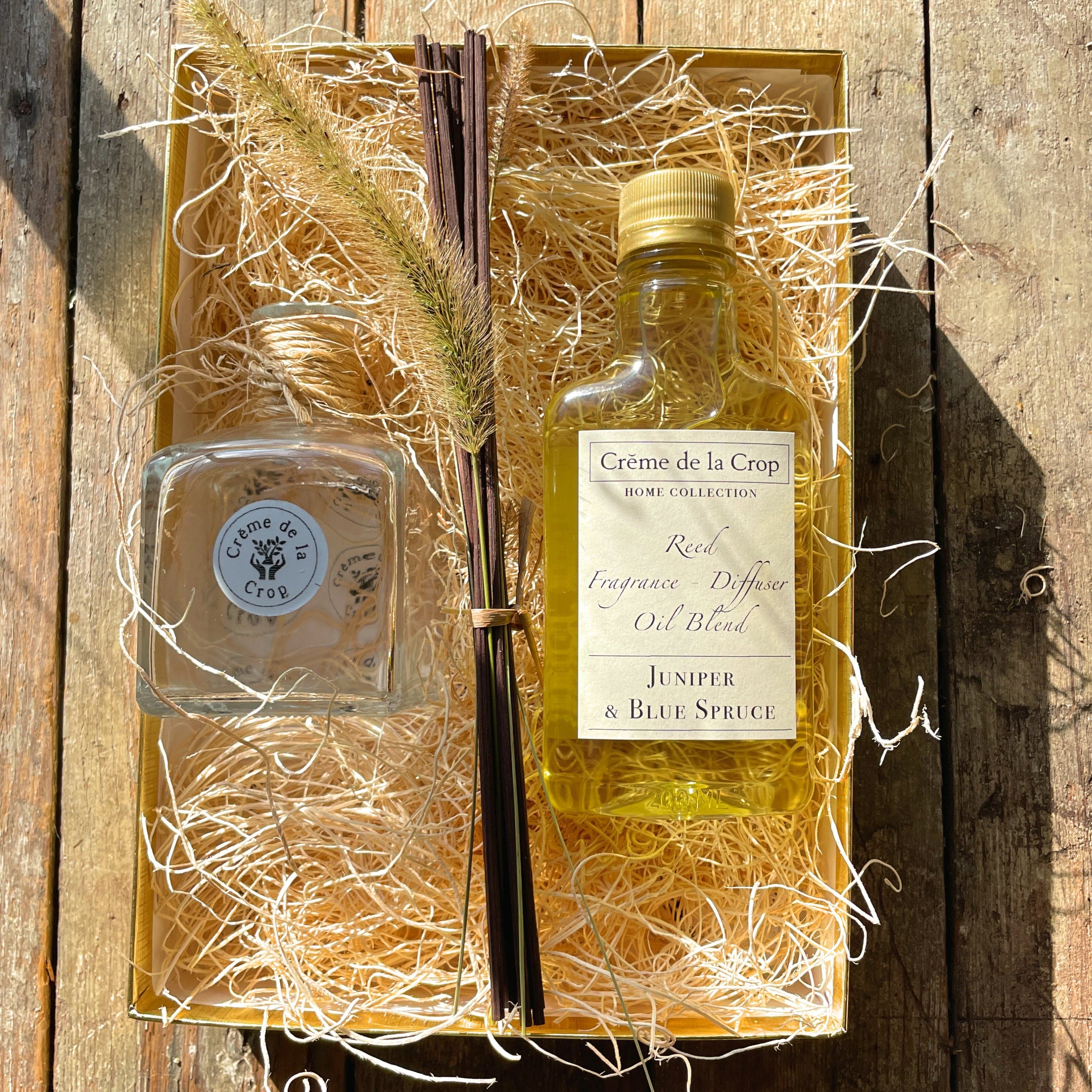 Creme de la Crop Reed Fragrance - Diffuser, Starter Kit - Juniper &amp; Blue Spruce