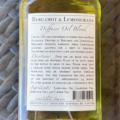 Reed Fragrance - Diffuser, Starter Kit - Bergamot &amp; Lemongrass