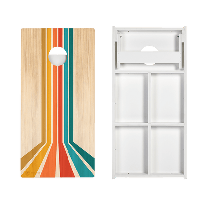Retro Angled Stripes Versatex All-Weather Cornhole Boards