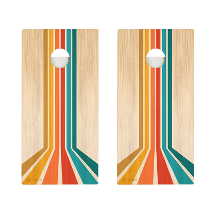 Retro Angled Stripes Versatex All-Weather Cornhole Boards