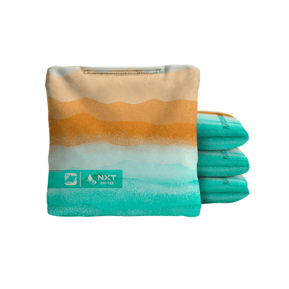 Rippling Stripes Orange Aqua NXT Dri-Tek Cornhole Bags