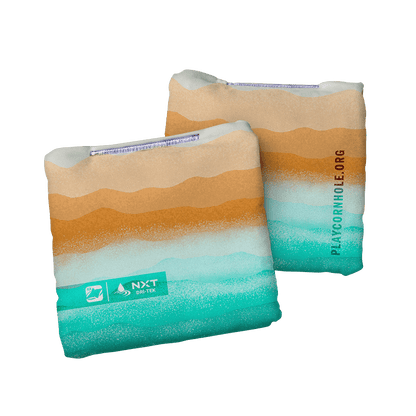 Rippling Stripes Orange Aqua NXT Dri-Tek Cornhole Bags