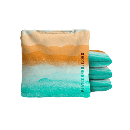 Rippling Stripes Orange Aqua NXT Dri-Tek Cornhole Bags