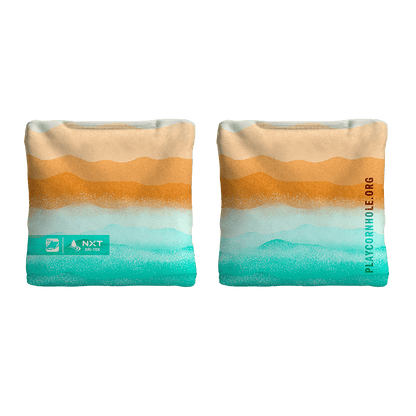 Rippling Stripes Orange Aqua NXT Dri-Tek Cornhole Bags