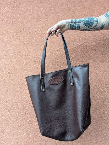 The Local Branch Leather Tote Bag Small Batch Classic Carryall Tote - USA Made