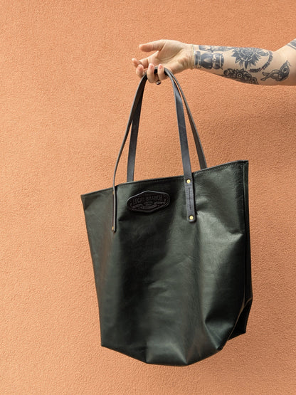 The Local Branch Leather Tote Bag Dark Green Small Batch Classic Carryall Tote - USA Made