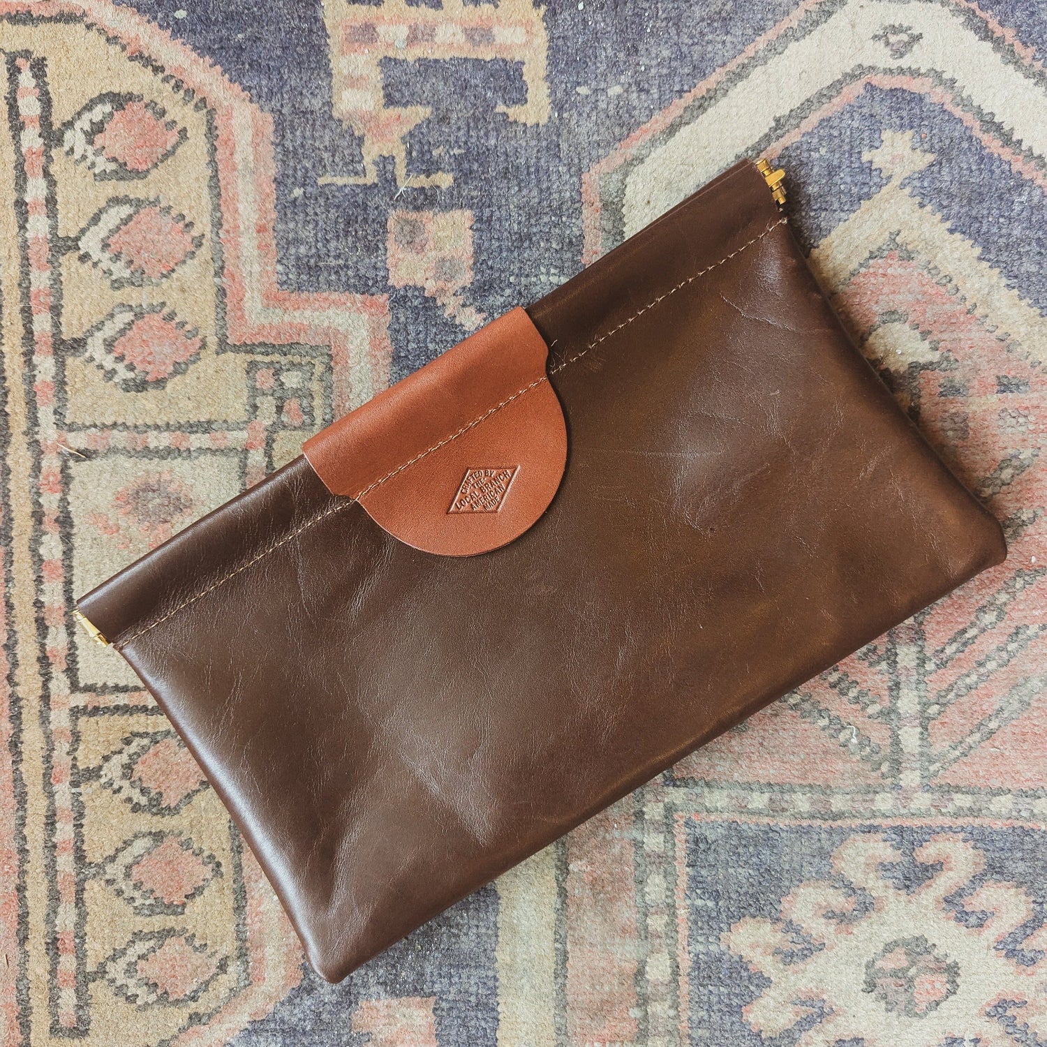 The Local Branch Leather Clutch Small Batch Chocolate / Small Pop Pouch Clutch - USA Made