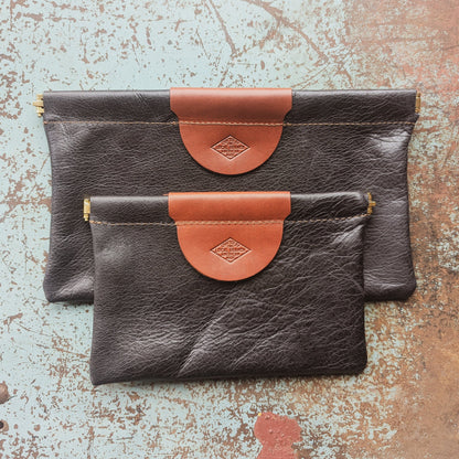 The Local Branch Leather Clutch Black / Small Pop Pouch Clutch - USA Made