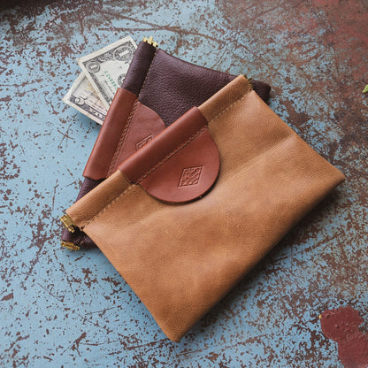 The Local Branch Leather Clutch Pop Pouch Clutch - USA Made