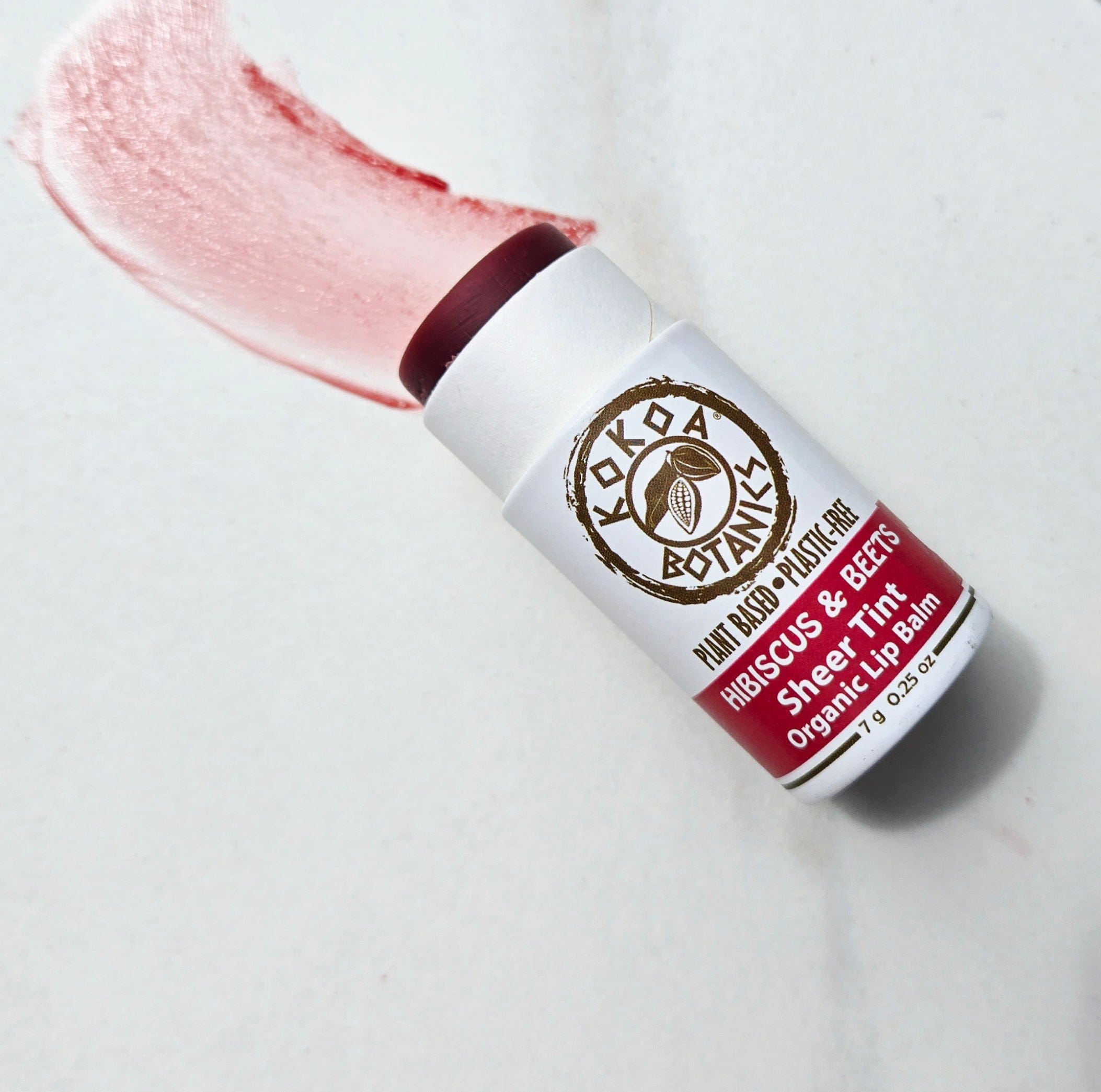 KOKOA BOTANICS Natural Sheer Tint Lip Balm - Hibiscus and Beets - Vegan - Plastic-Free