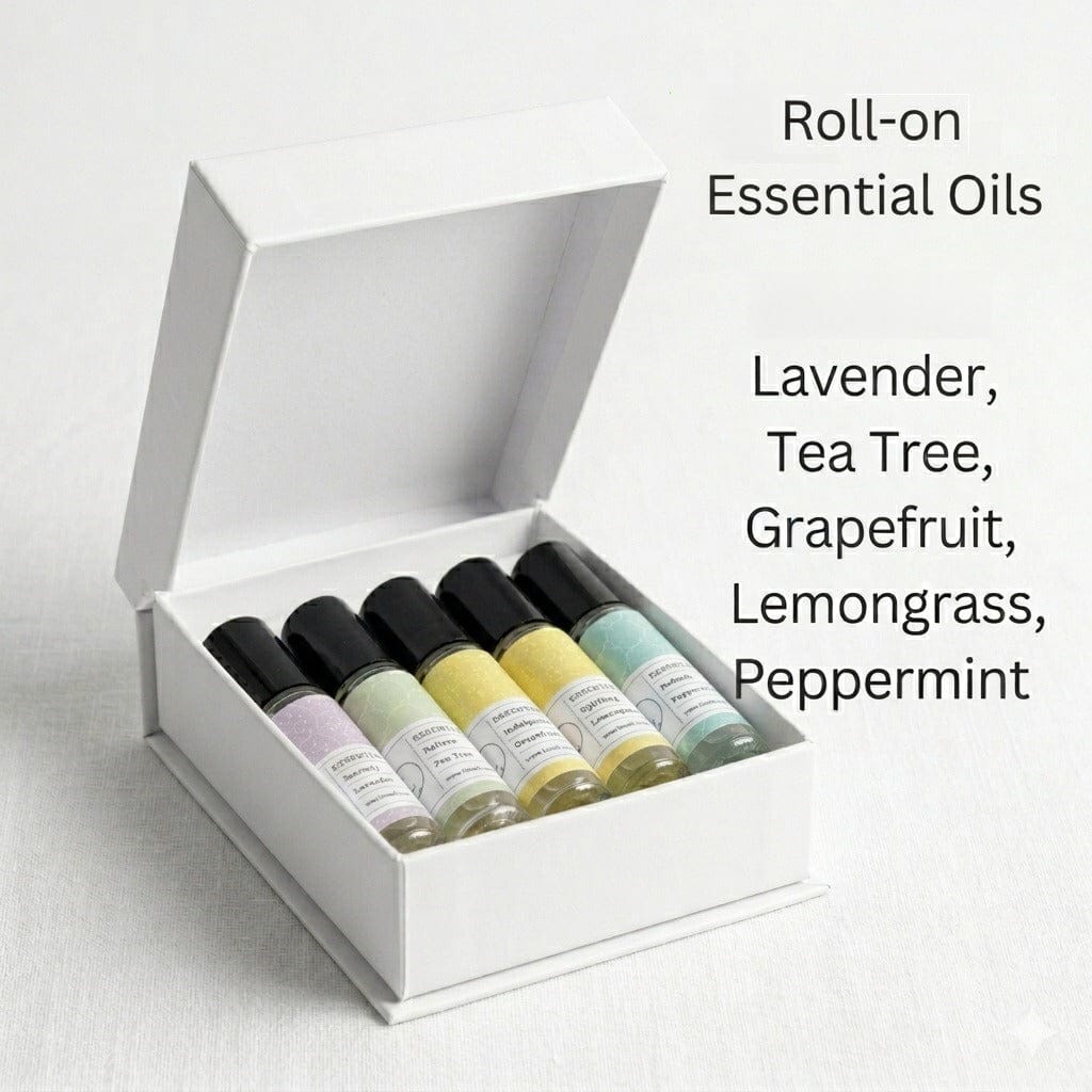 Lizush All Gifts Essential Oils Roll-On with Crystals - set of 5