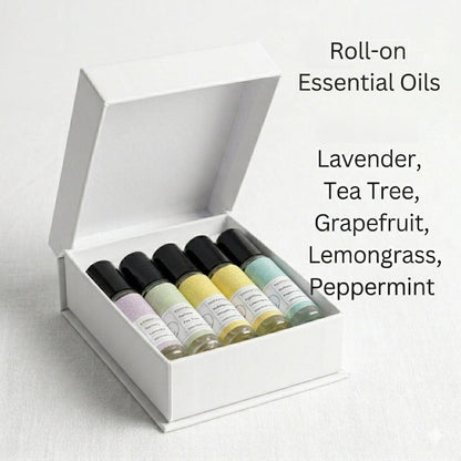 Lizush All Gifts Essential Oils Roll-On with Crystals - set of 5