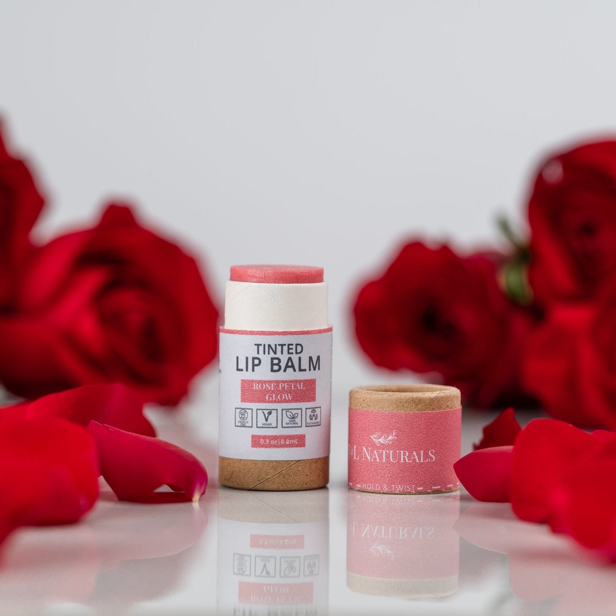 J&amp;L Naturals Lip Care Rose Petal Glow Tinted Lip Balm Bundle (5-Pack)
