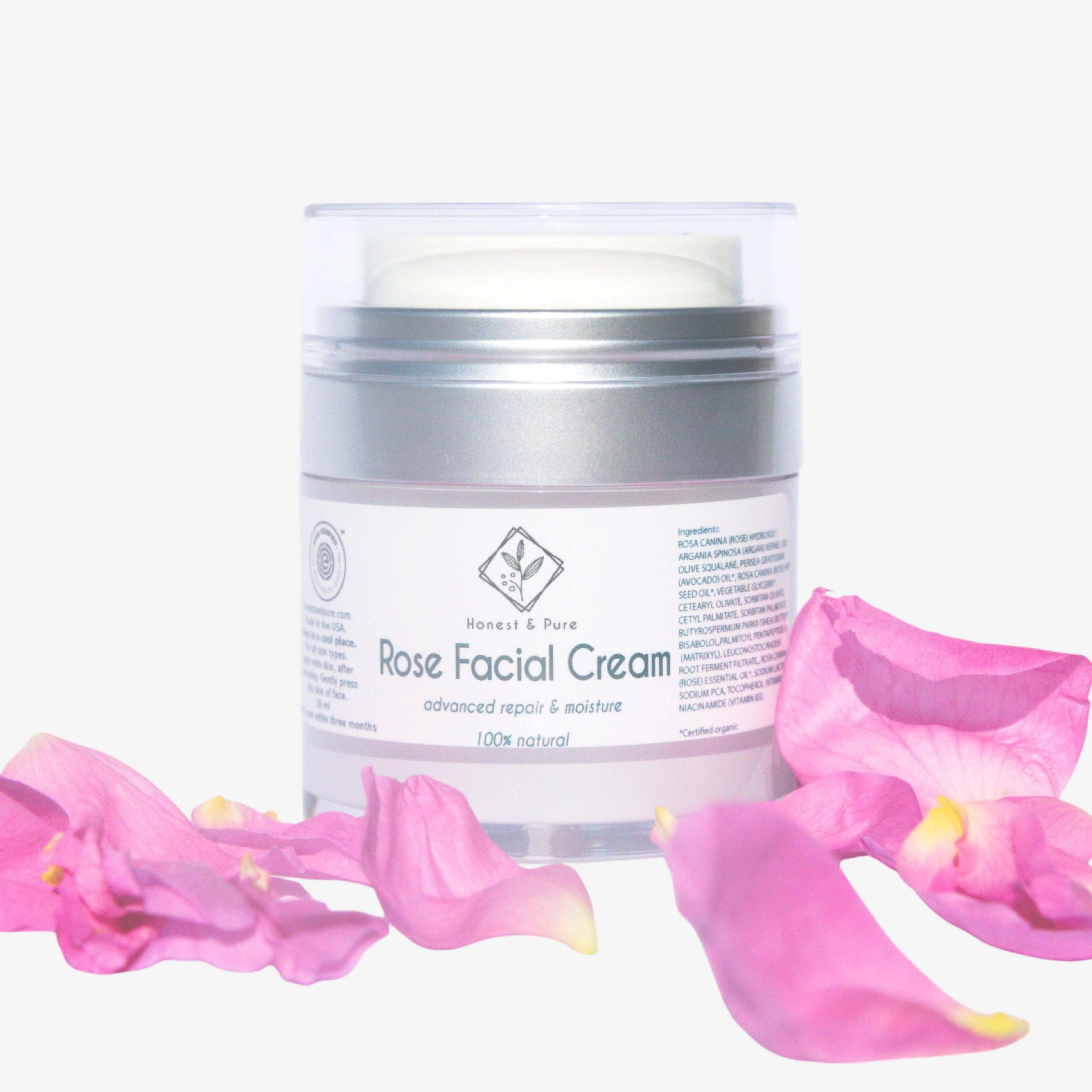 Honest &amp; Pure 5 ml airless jar Rose Facial Cream