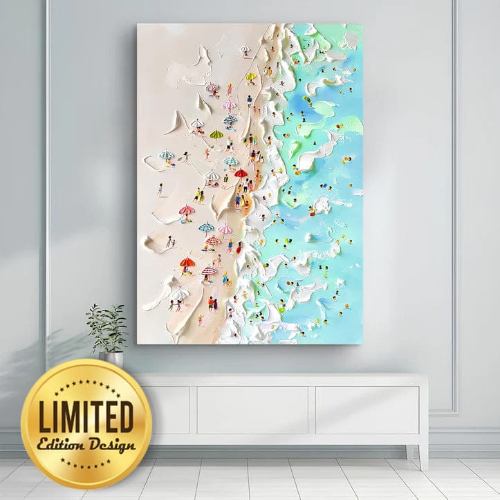 Tailored Canvases Canvas 24x16 inch Medium Premium Gallery Wrapped Beachfront Painting Coastal Wall Art