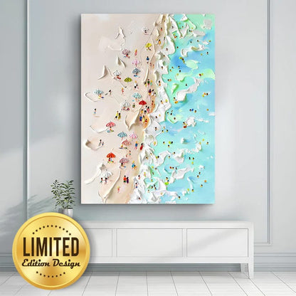Tailored Canvases Canvas 24x16 inch Medium Premium Gallery Wrapped Beachfront Painting Coastal Wall Art