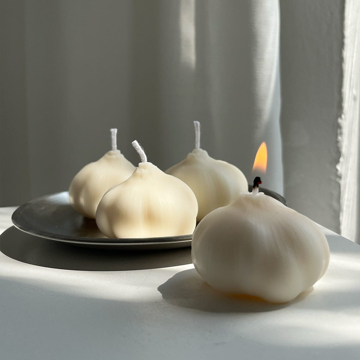 Scandles Farmers Markets White / Unscented (Natural Soy) / Single Garlic Garlic Candle