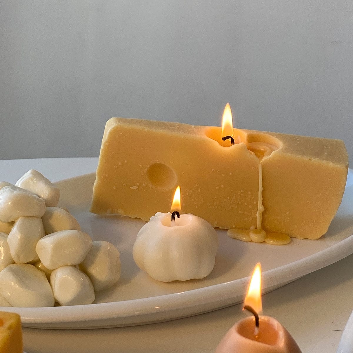 Scandles Farmers Markets Yellow / Unscented (Natural Soy) / Single Cheese Swiss Cheese Candle