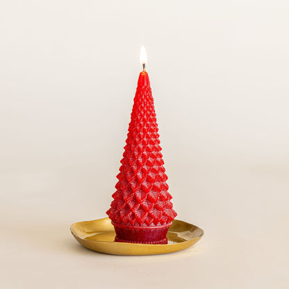 Accent Sculpted Tree Candle - Spicy Apple