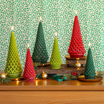 Accent Sculpted Tree Candle - Winterberry Frost