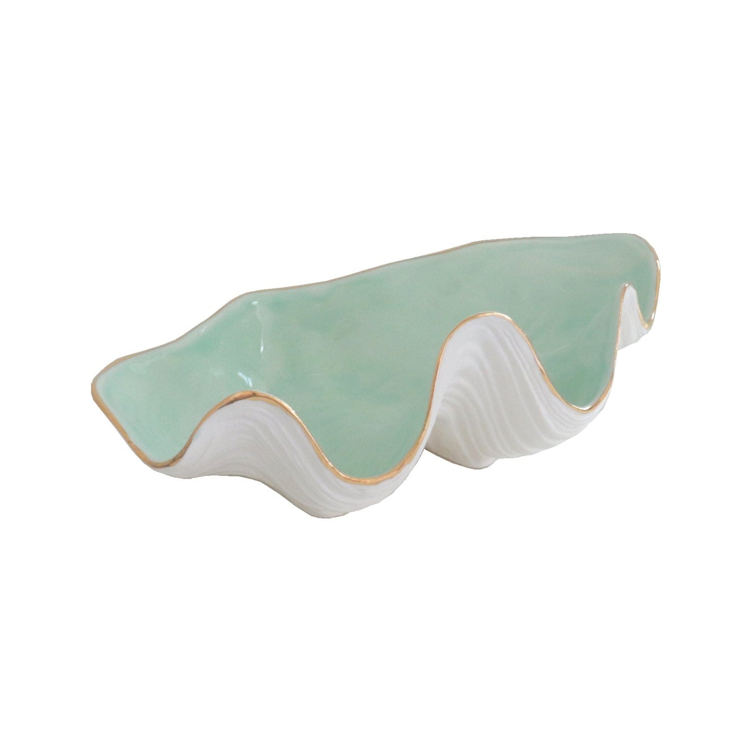 Ruby Clay Company Accessory Clam Shell Bowl with 22K Gold Accent