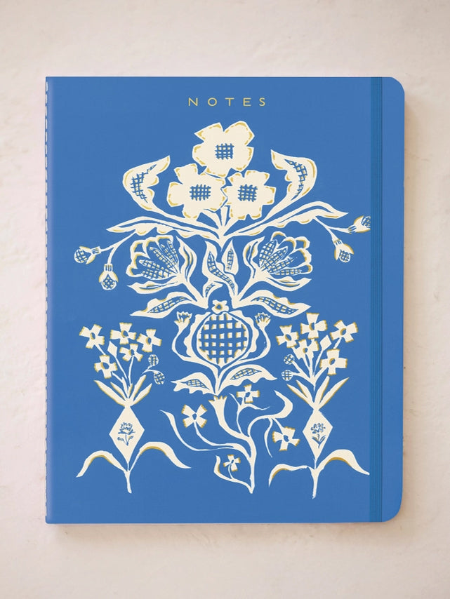 Blue Flowers Bouquet Sewn Trio Notebook Set - My American Goods