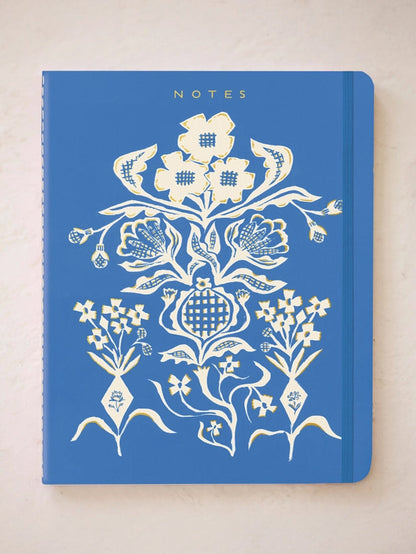 Blue Flowers Bouquet Sewn Trio Notebook Set - My American Goods